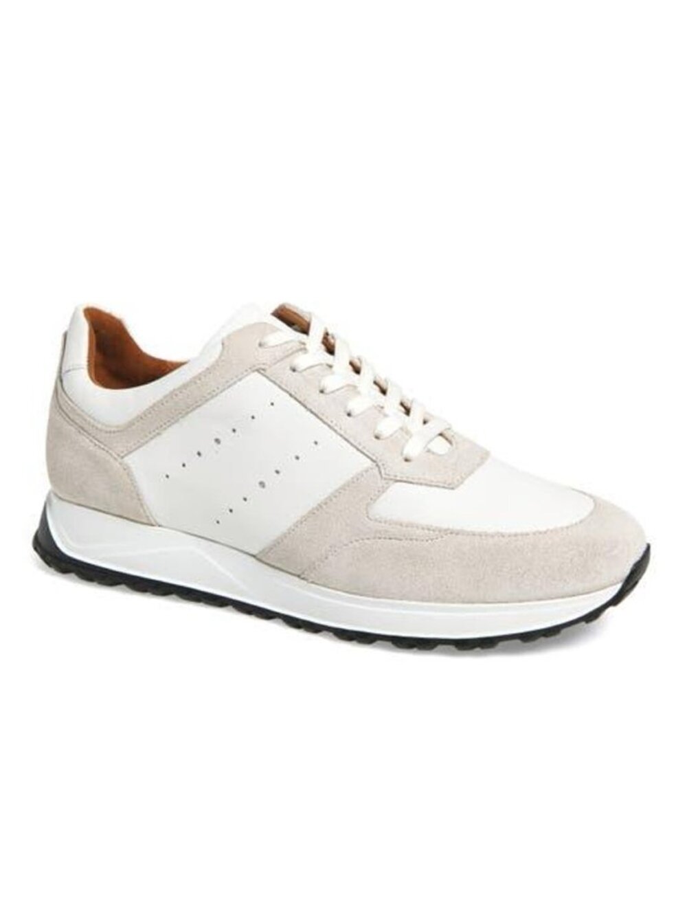 New Allen Edmonds Everett Suede & Leather Sneaker White Sz 10